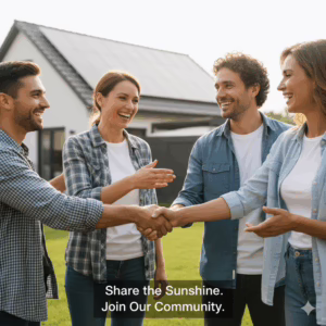 Customers and new clients going solar, with Starks Solar Referral Scheme